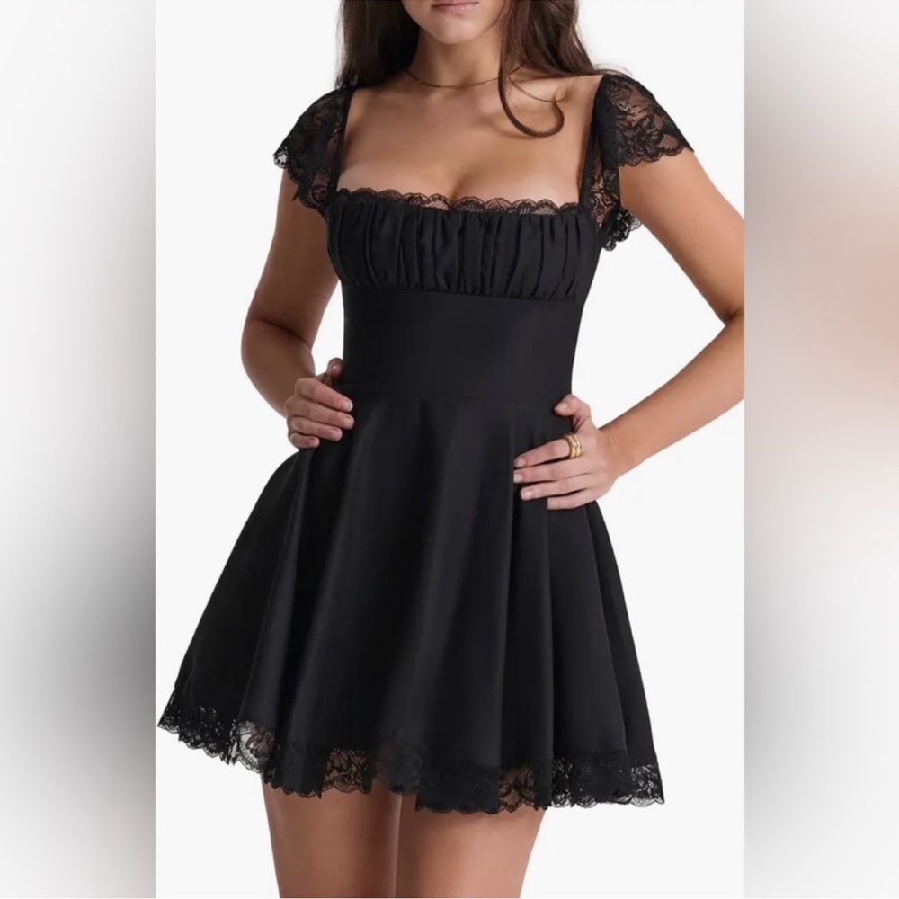 House of CB - Kaia Lace Trim Fit & Flare Minidress